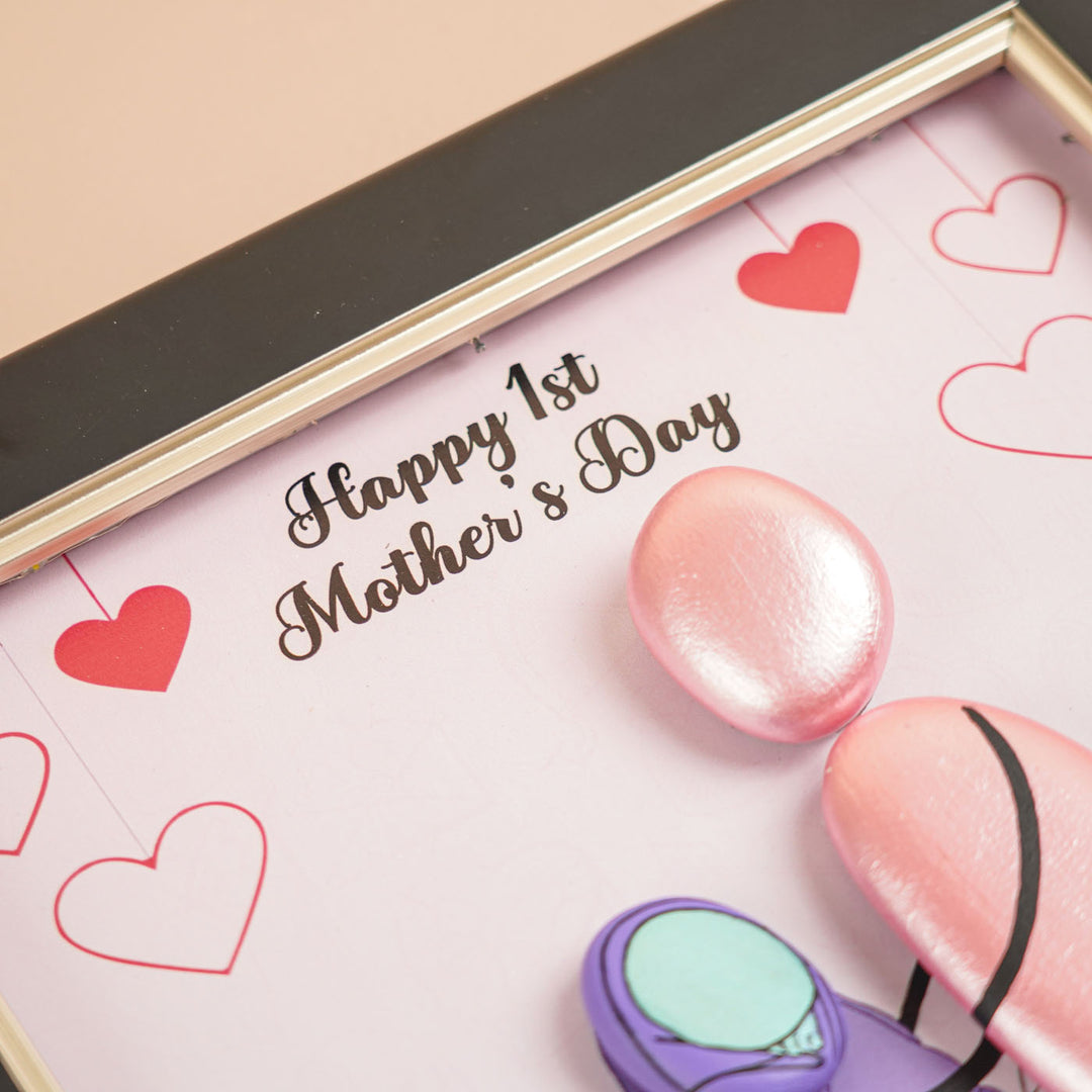 Personalized Pebble Art Baby Bloom Wooden Name Plate With Lights