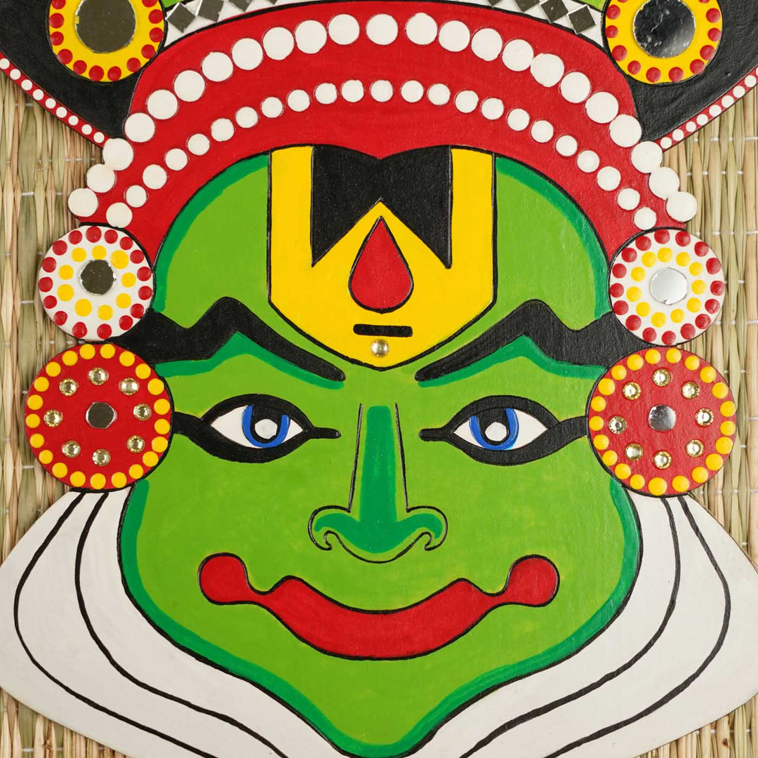 Handcrafted Kathakali Theme Wooden Wall Decor