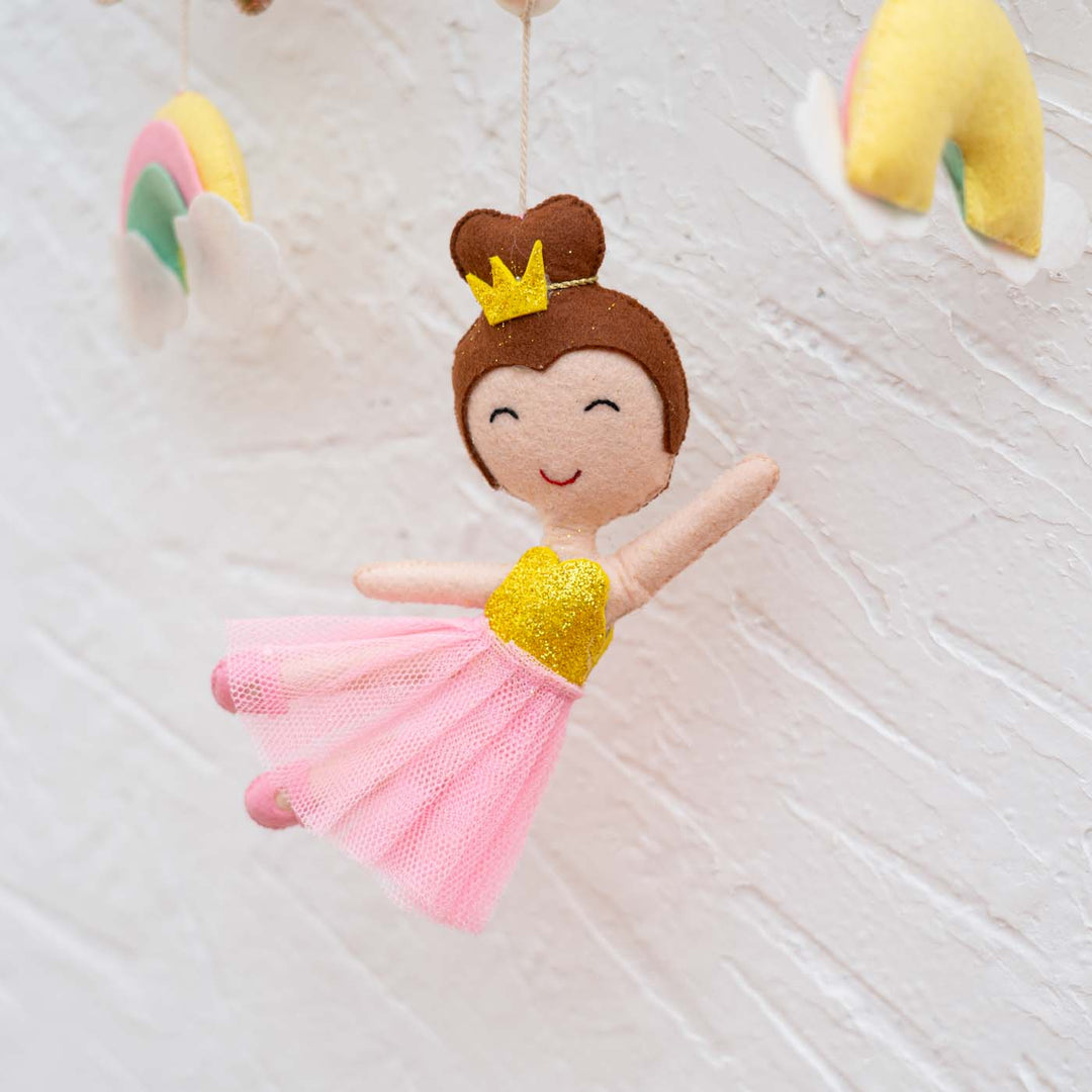 Handcrafted Personalized Cloud Theme Name Plate For Kids 3 - Close-up Hanging Display Angle