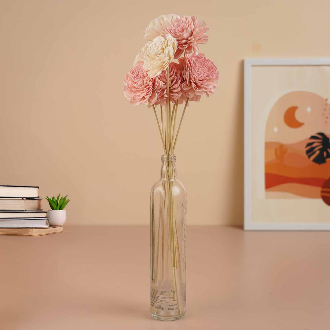 Handmade White Rose Dried Flower Bouquet