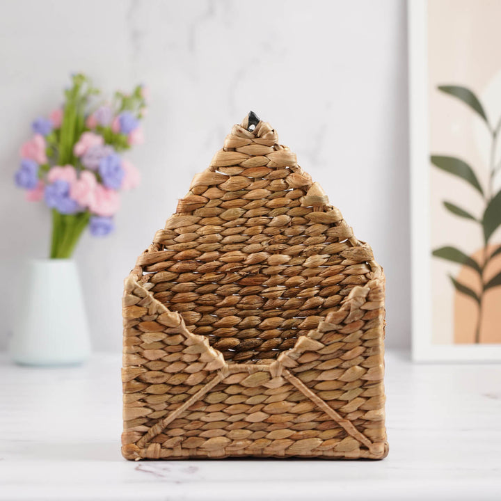 Handmade Crochet Envelope Water Hyacinth Basket