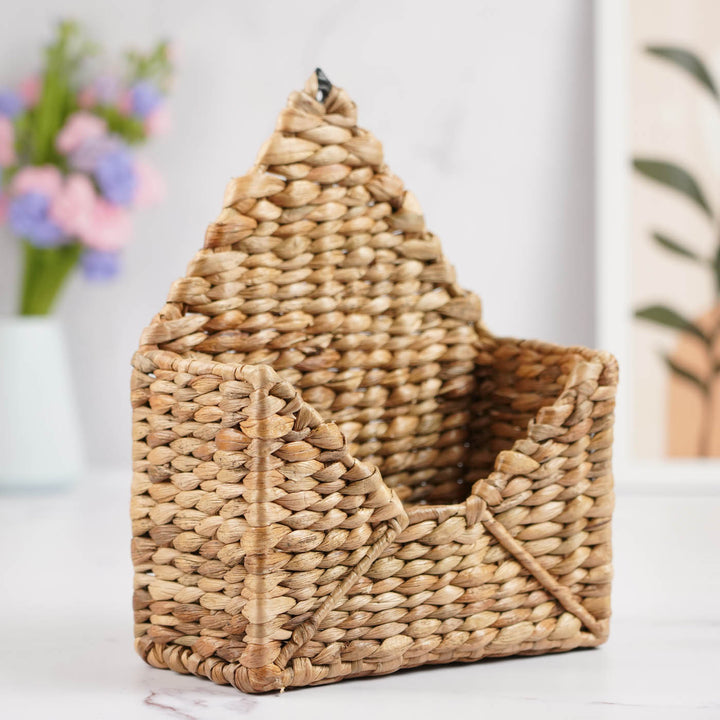 Handmade Crochet Envelope Water Hyacinth Basket