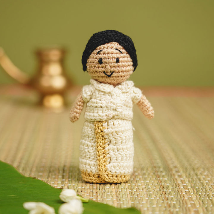 Handmade Crochet Kerala Couple Cotton Dolls | Set Of 2