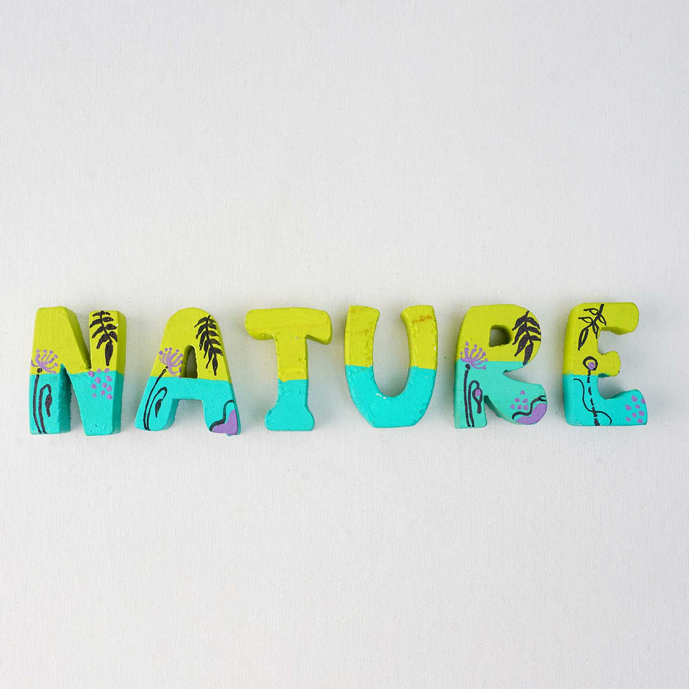 Hand Painted Personalized Name Blocks 1 - Top Down Flat Lay Display
