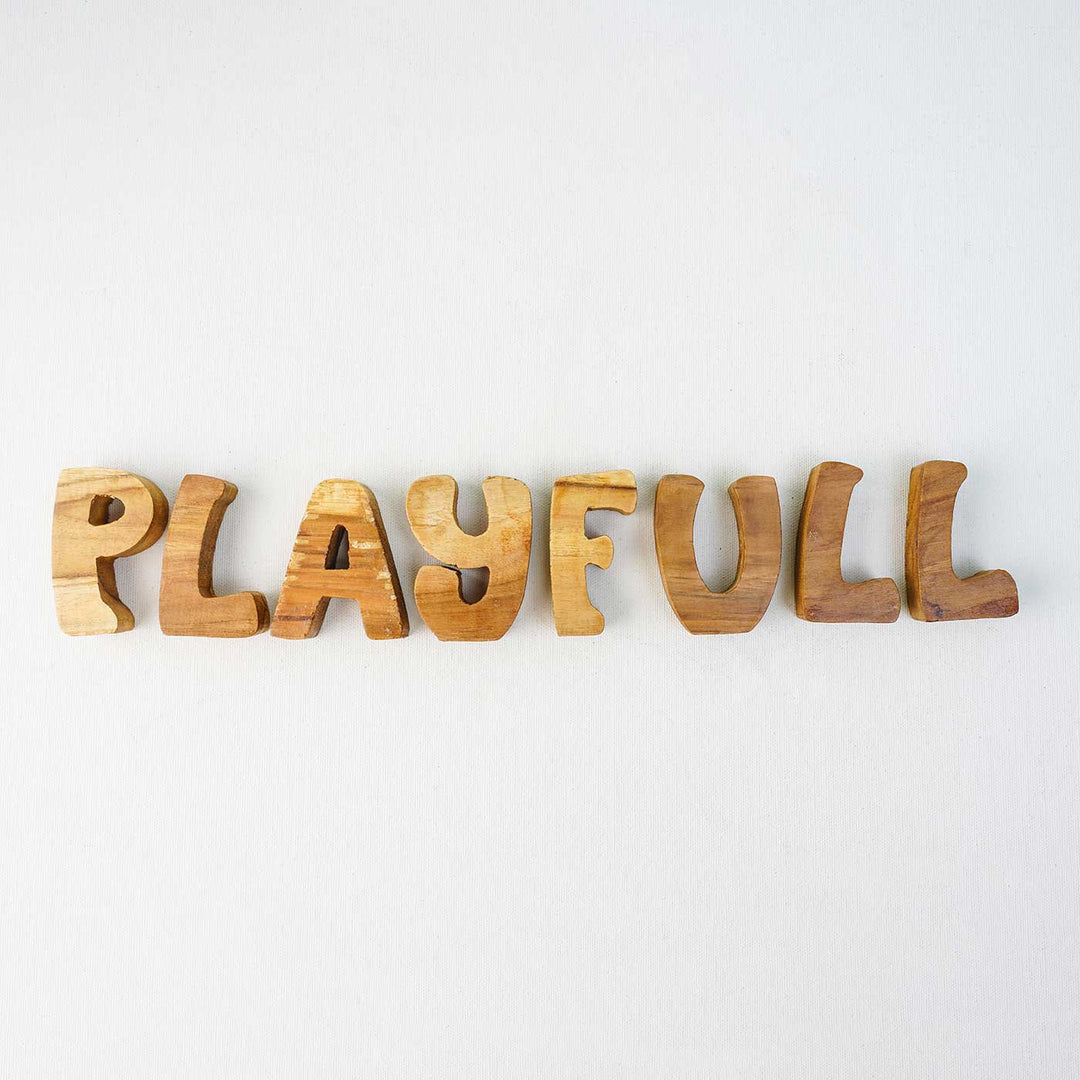 Hand Painted Personalized Name Blocks 2 - Front View of Wooden Letters Arrangement