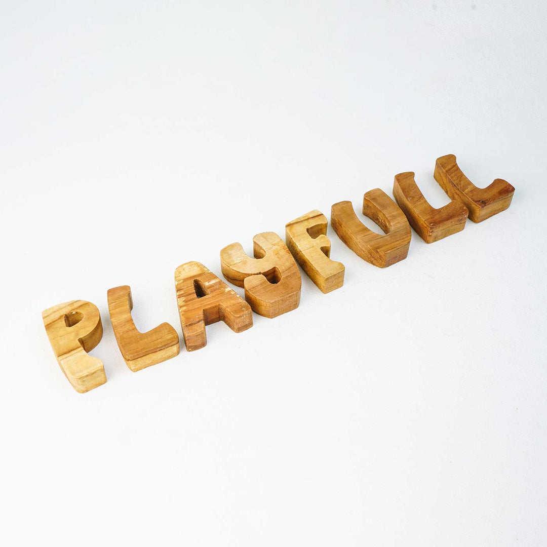Hand Painted Personalized Name Blocks 2 - Angled Top View of Letters
