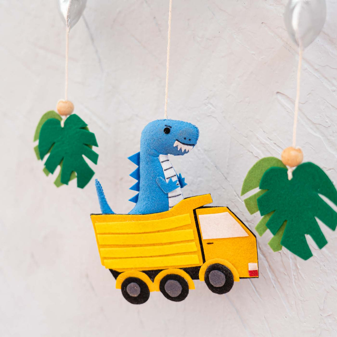 Handcrafted Personalized Cloud Theme Name Plate For Kids 5 - Hanging Toy Mobile Close-up View