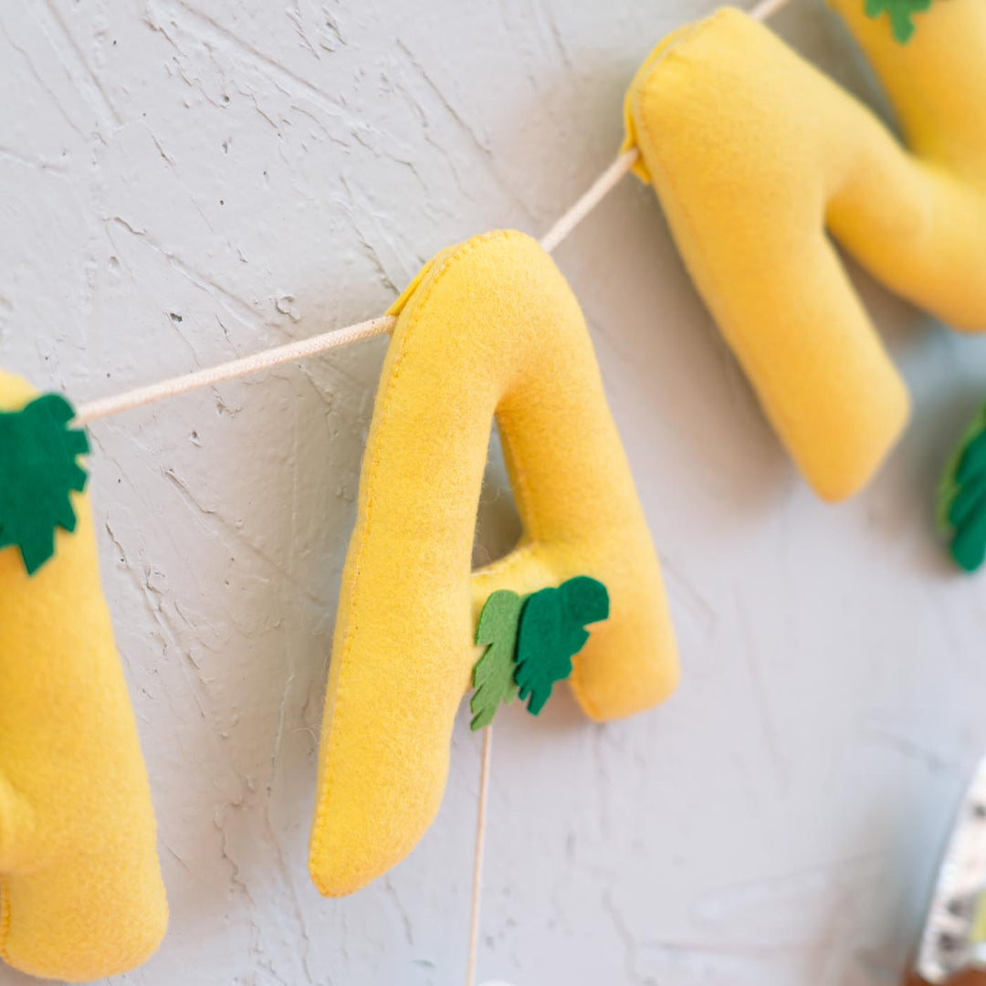 Handcrafted Personalized Themed Bunting For Kids Dinoland - Close-up Hanging Letter Garland