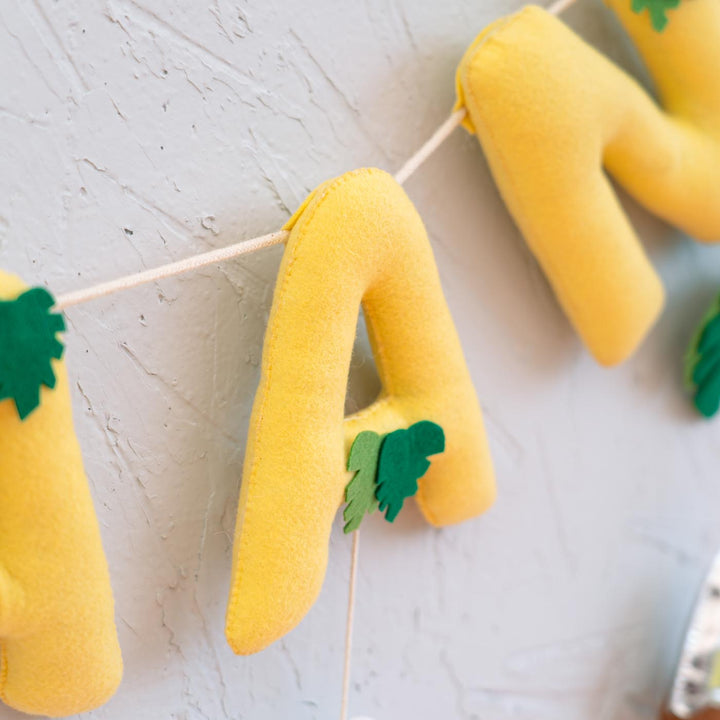 Handcrafted Personalized Themed Bunting For Kids Dinoland - Close-up Hanging Letter Garland