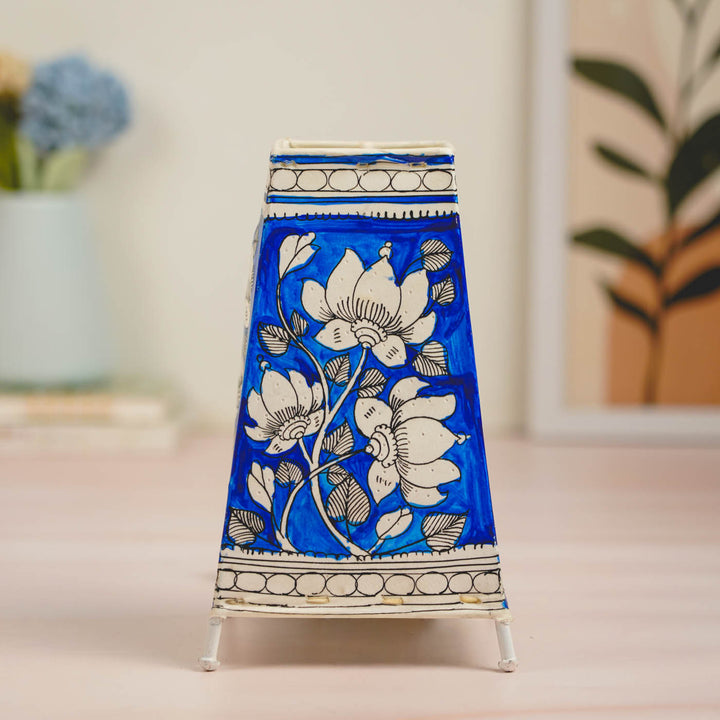 9 inch | Lotus Hand Painted Tholu Bommalata Tabletop Lamp