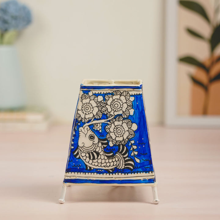6 inch | Fish Hand Painted Tholu Bommalata Tabletop Lamp