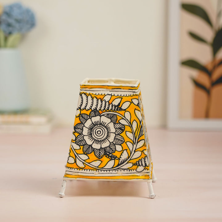 6 inch | Floral Hand Painted Tholu Bommalata Tabletop Lamp
