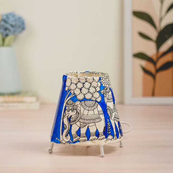 6 inch | Animal Kingdom Hand Painted Tholu Bommalata Tabletop Lamp