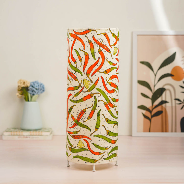 19 inch | Chillis & Lemon Hand Painted Tholu Bommalata Floor Lamp
