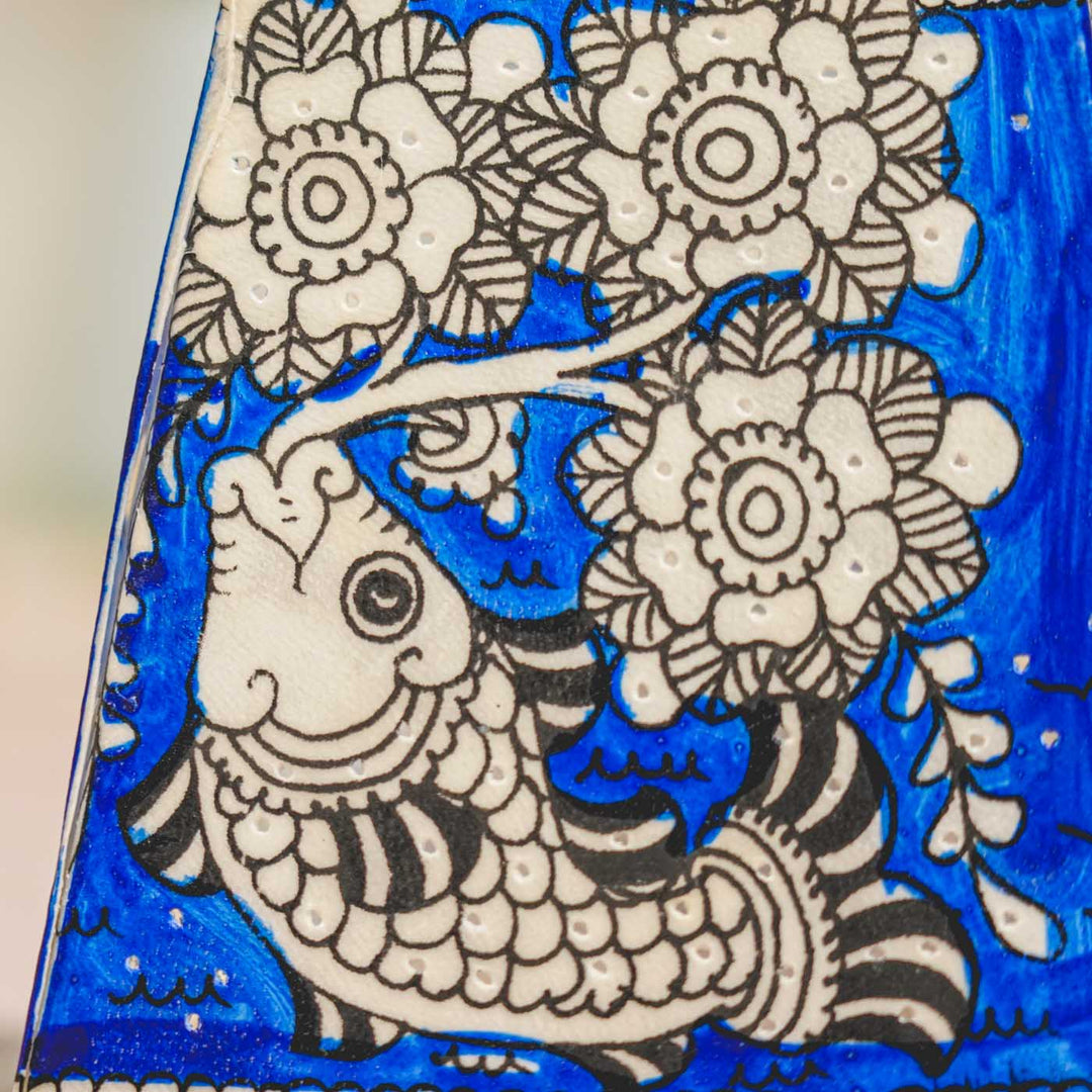 6 inch | Fish Hand Painted Tholu Bommalata Tabletop Lamp