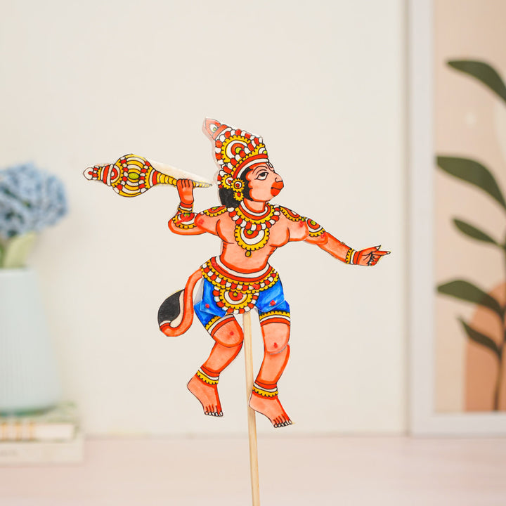 Hand-Painted Hanuman Tholu Bommalata Flip Toy