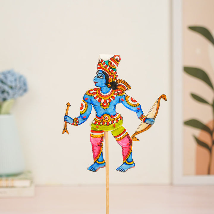 Hand-Painted Ram Tholu Bommalata Flip Toy