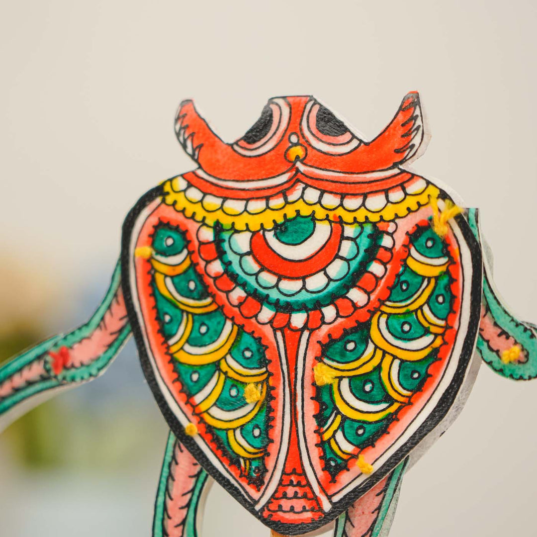 Hand-Painted Beetle Tholu Bommalata Flip Toy