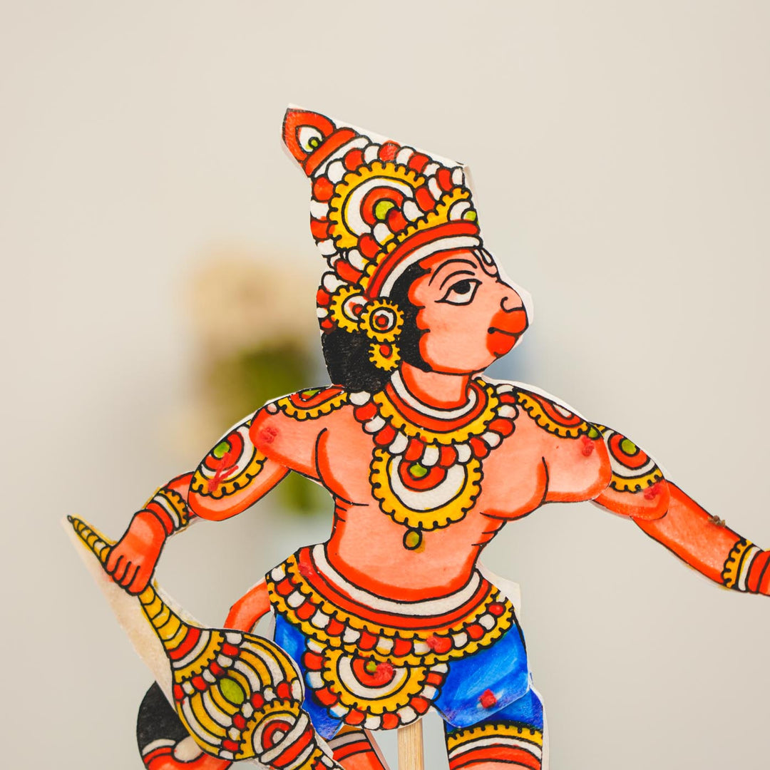 Hand-Painted Hanuman Tholu Bommalata Flip Toy