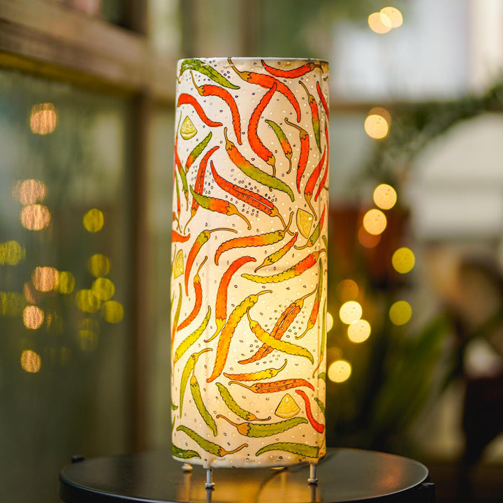 19 inch | Chillis & Lemon Hand Painted Tholu Bommalata Floor Lamp