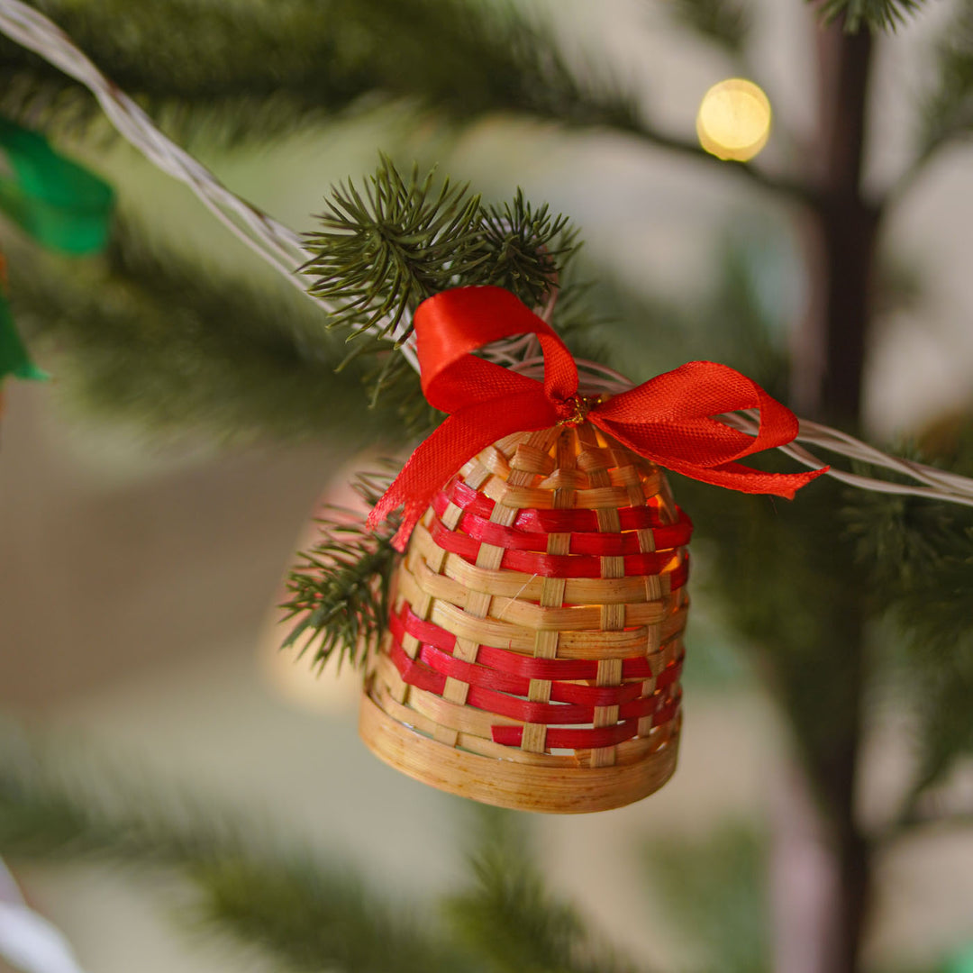 5m, 19 Bulbs | Eco-Friendly Handmade Christmas Bells Bamboo LED Fairy Light