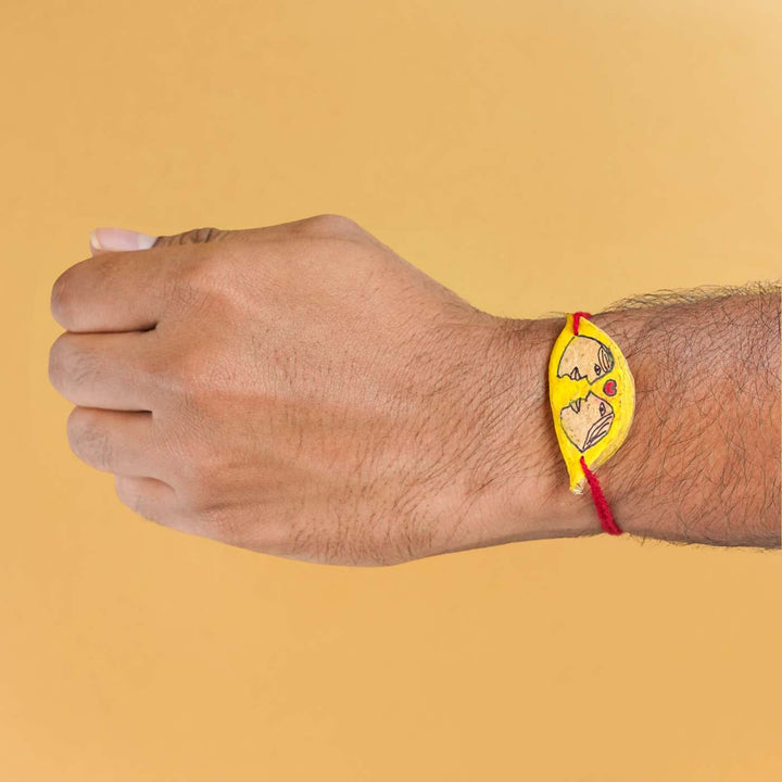 Handmade Plantable Seed Rakhi With Roli Chawal - Bracelet Worn on Wrist