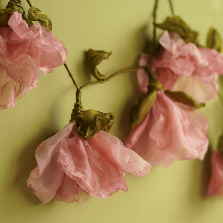 3m, 10 Bulbs | Handcrafted Rose Gold & Pink Tissue Flower String Lights With Bulbs