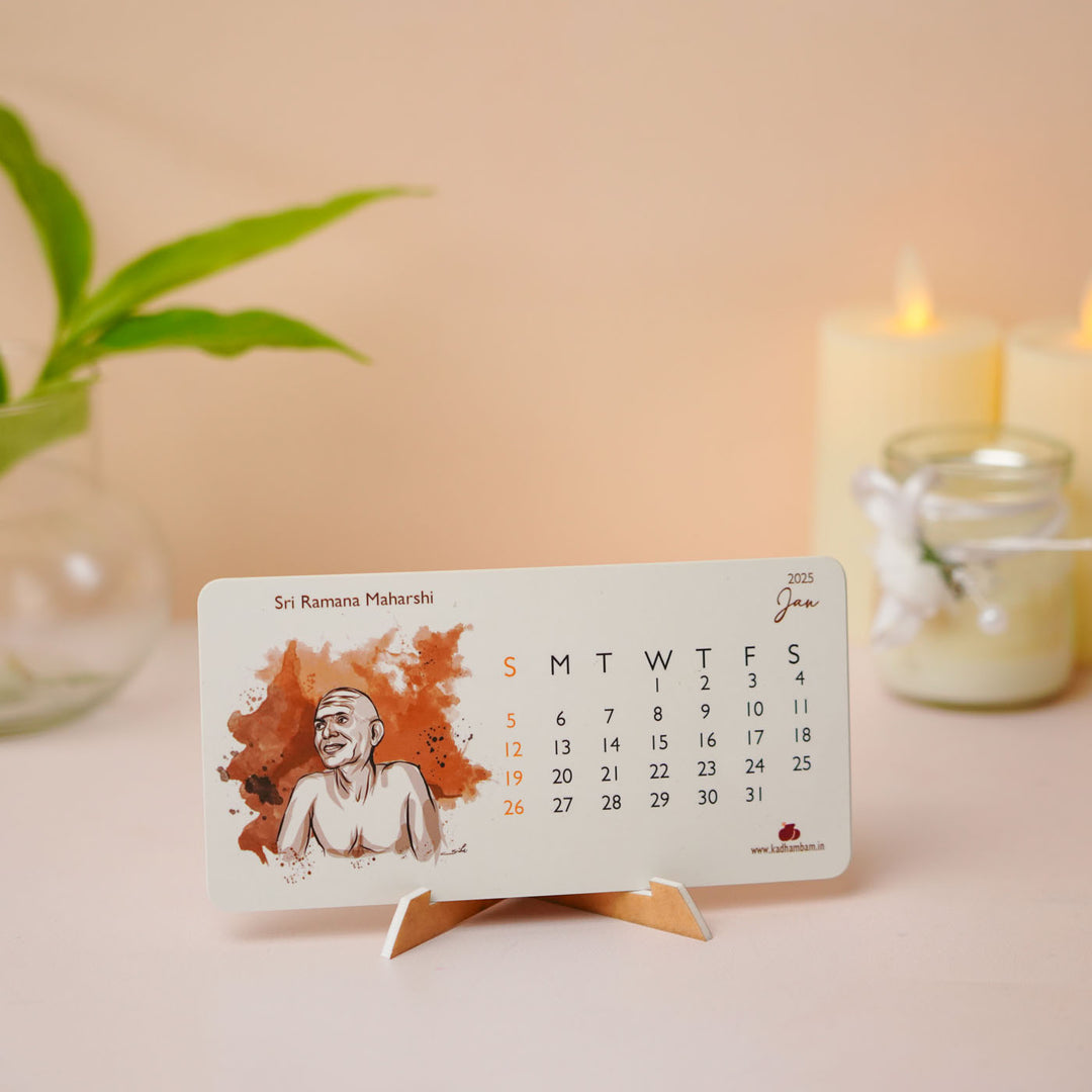 Printed Ramana Maharshi 2026 Desk Calendar