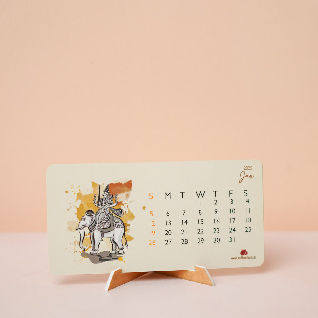 Printed Kaaval Deivam 2026 Desk Calendar
