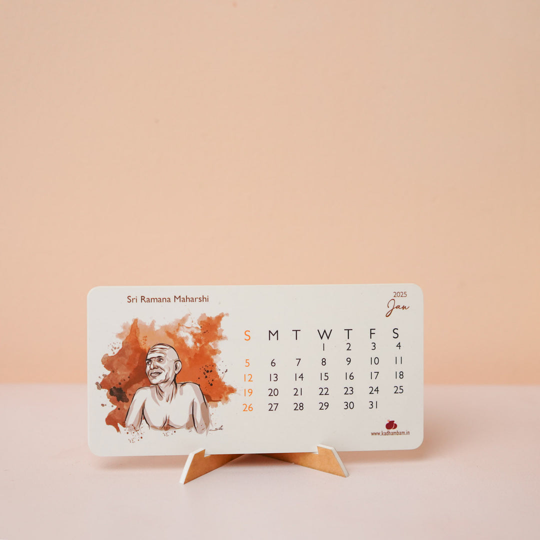 Printed Ramana Maharshi 2026 Desk Calendar