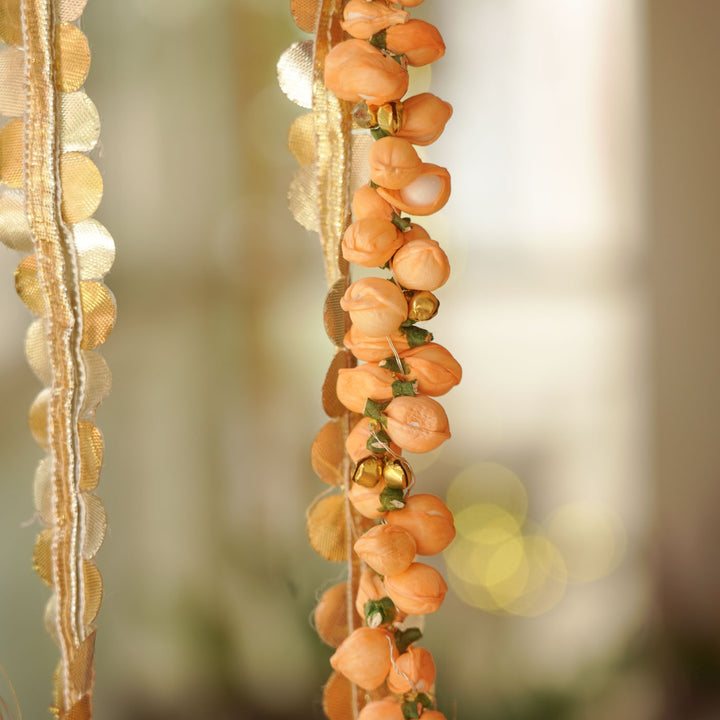 Set of 2 | Handmade Shola Buds LED String Flower Design Hanging With Battery Operated Lights