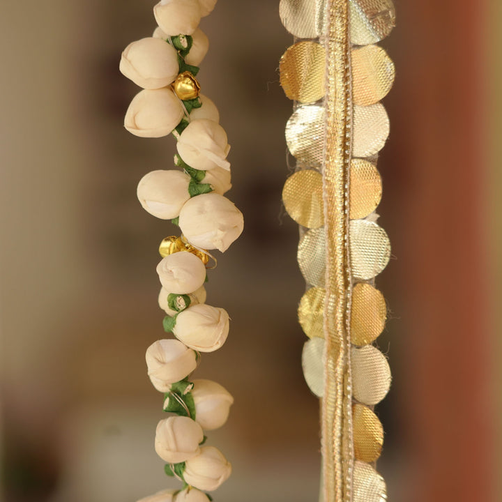 Set of 2 | Handmade Shola Buds LED String Flower Design Hanging With Battery Operated Lights
