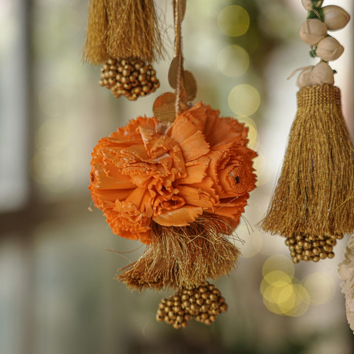 Set of 2 | Handmade Shola Buds LED String Flower Design Hanging With Battery Operated Lights