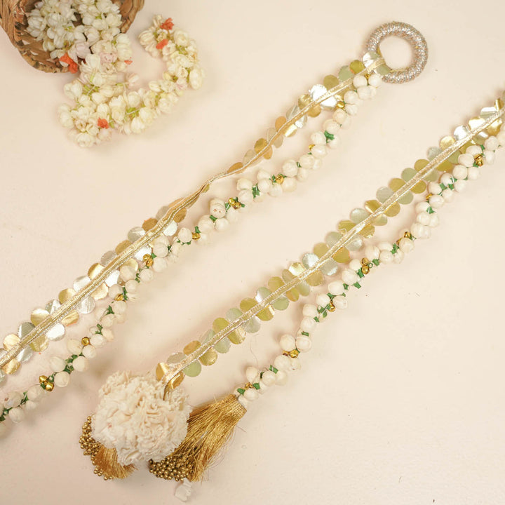 Set of 2 | Handmade Shola Buds LED String Flower Design Hanging With Battery Operated Lights