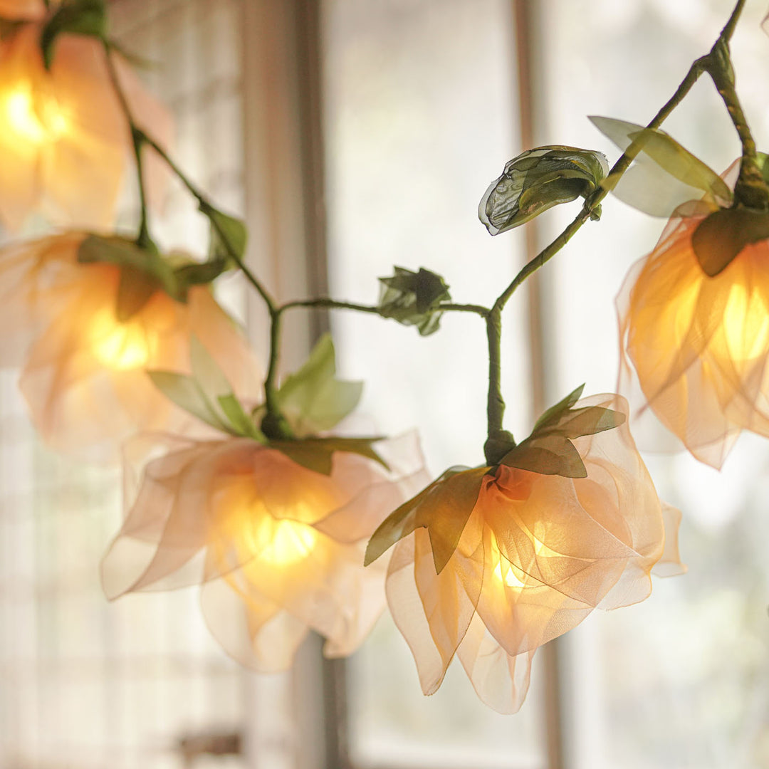 2.5m, 10 Bulbs | Handcrafted Tissue Flower String Lights With Bulbs