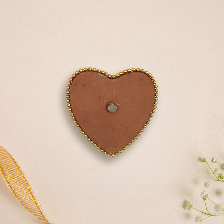 Marathi Couple Handmade Personalized Polymer Clay Heart Fridge Magents