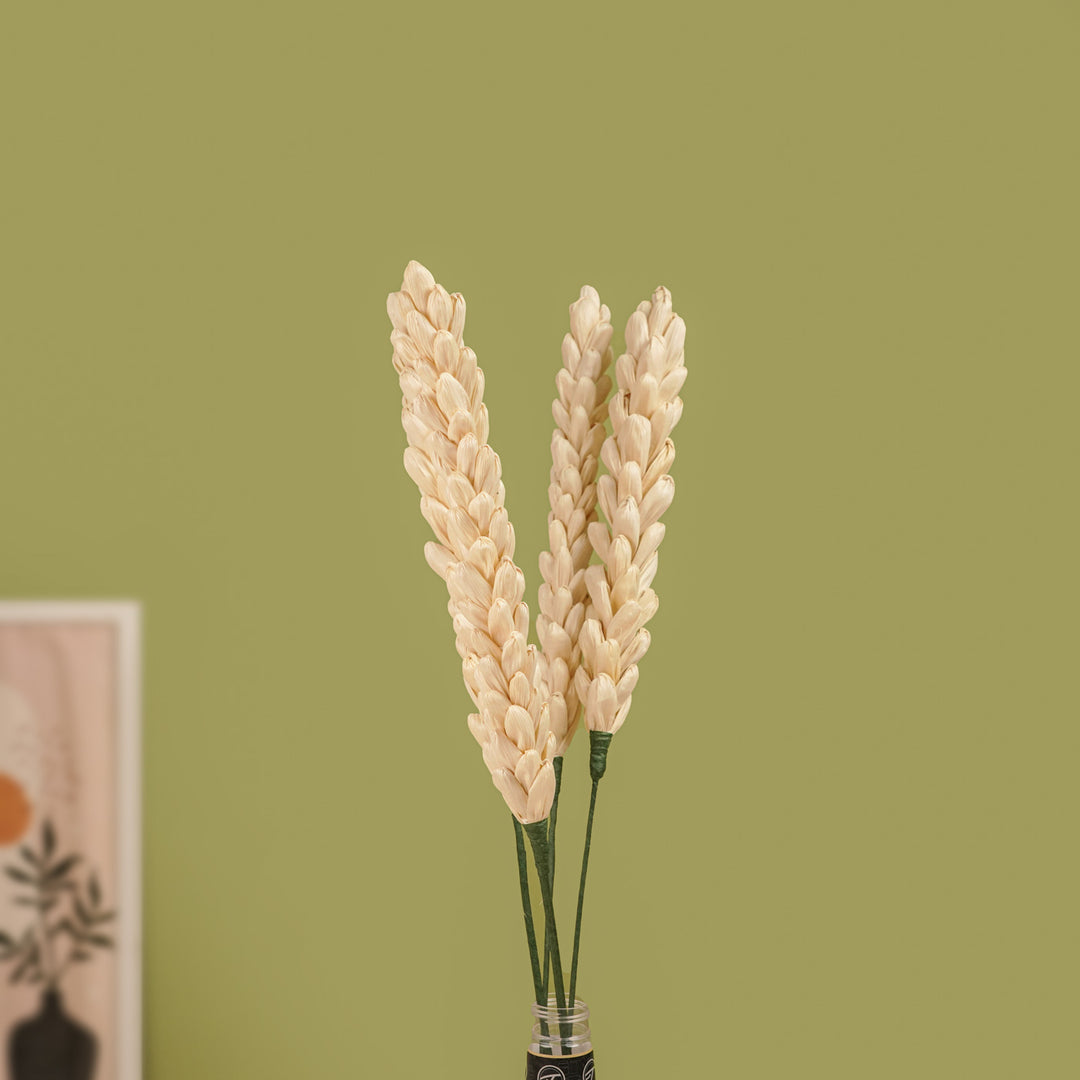 1 Pc| Handmade Corn Husk Kevda Design Flower Stick