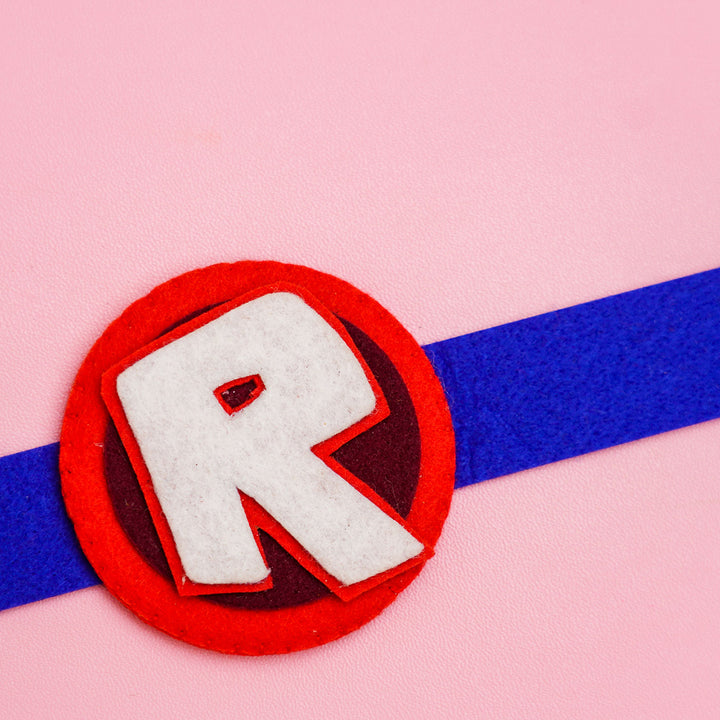 Handcrafted Roblox Felt Rakhi For Kids With Roli Chawal - Close-up of Letter Emblem