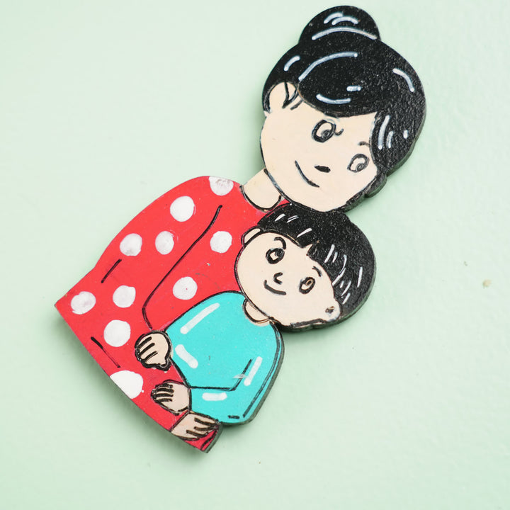 Personalized Mom & Son Theme MDF Wood Fridge Magnet For Mothers