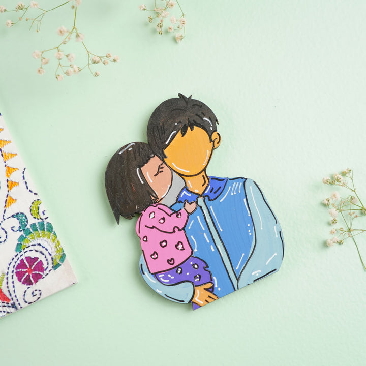 Personalized Cherished Moments Theme MDF Wood Fridge Magnet For Fathers
