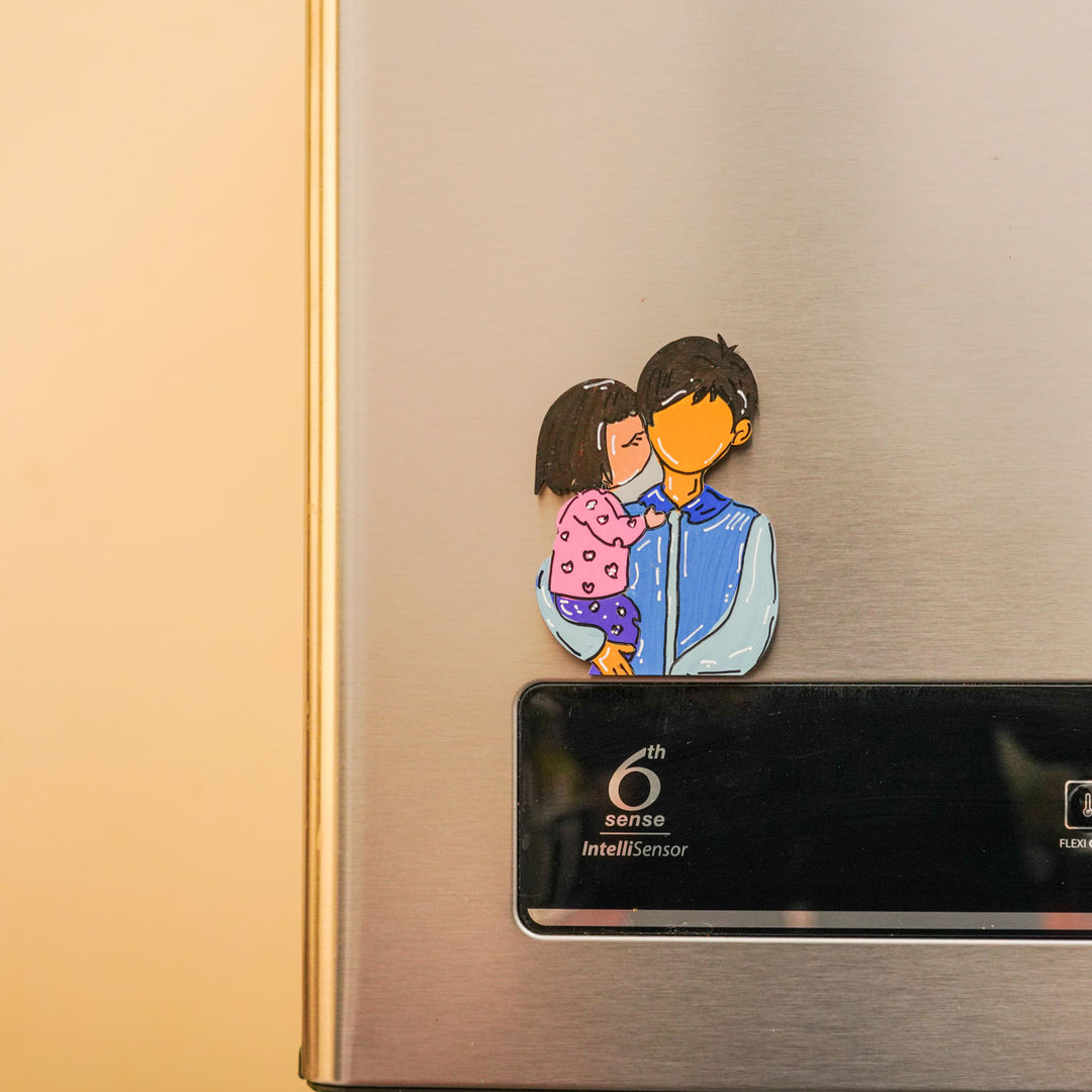 Personalized Cherished Moments Theme MDF Wood Fridge Magnet For Fathers