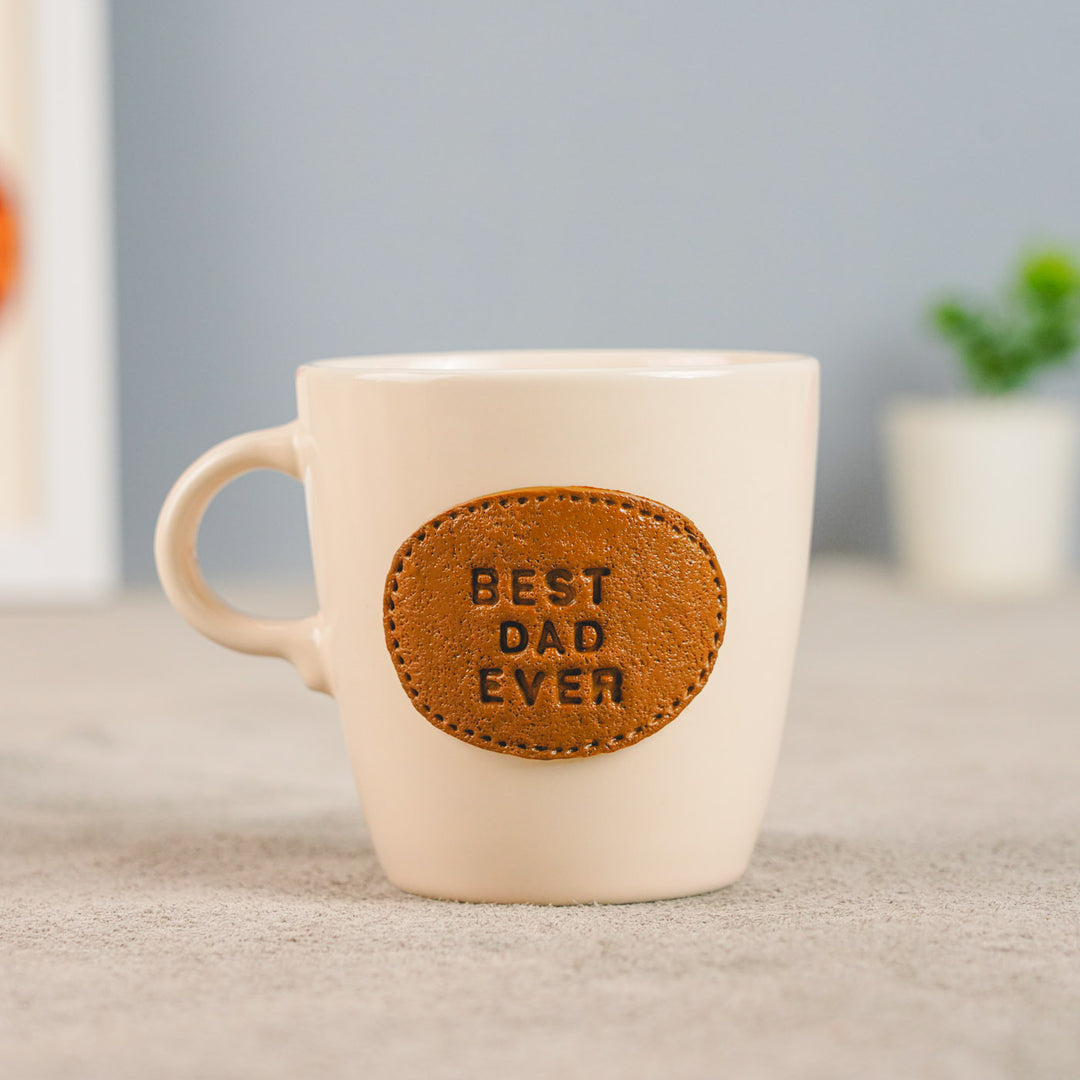 Personalized Hand-Painted Polymer Clay Best Dad Ever Theme Ceramic Mug