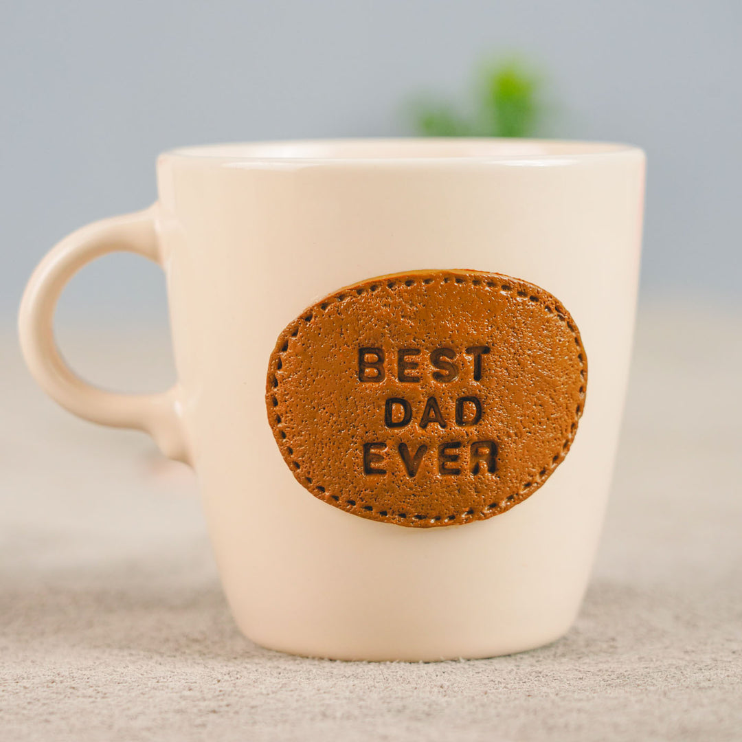 Personalized Hand-Painted Polymer Clay Best Dad Ever Theme Ceramic Mug