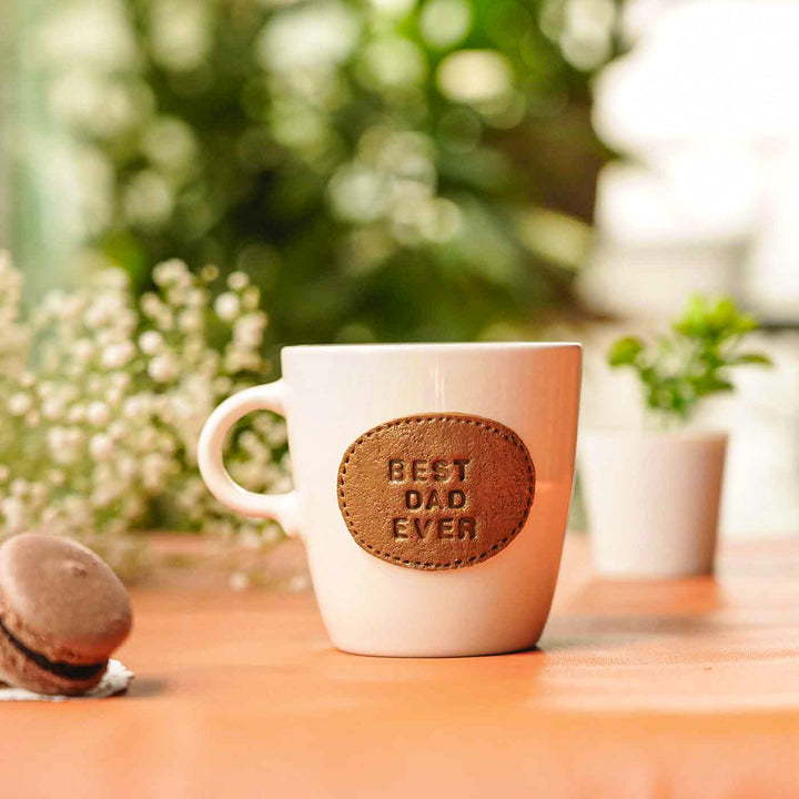 Personalized Hand-Painted Polymer Clay Best Dad Ever Theme Ceramic Mug