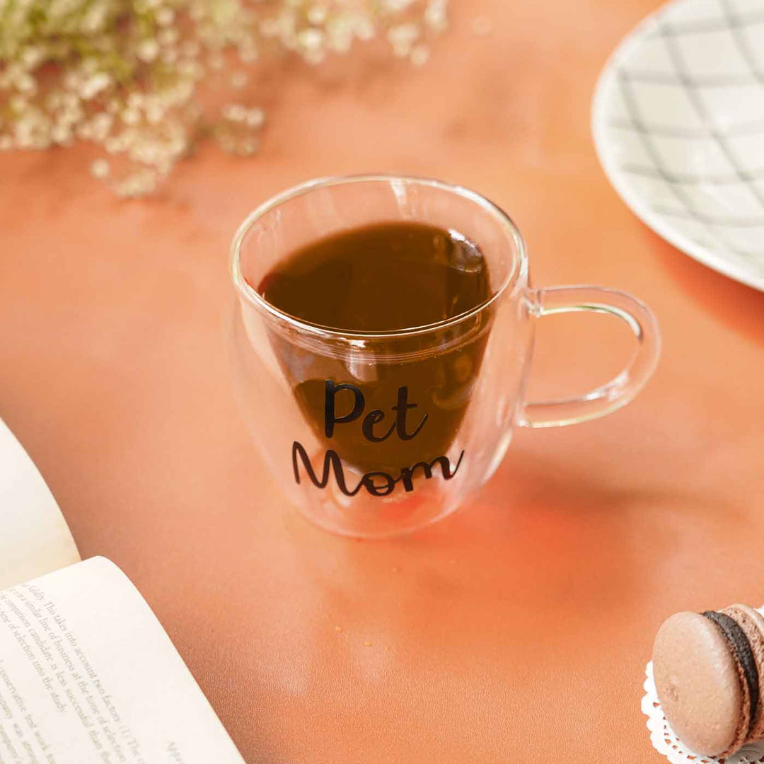 Personalized Handmade Heart Shape Double Wall Glass Mug
