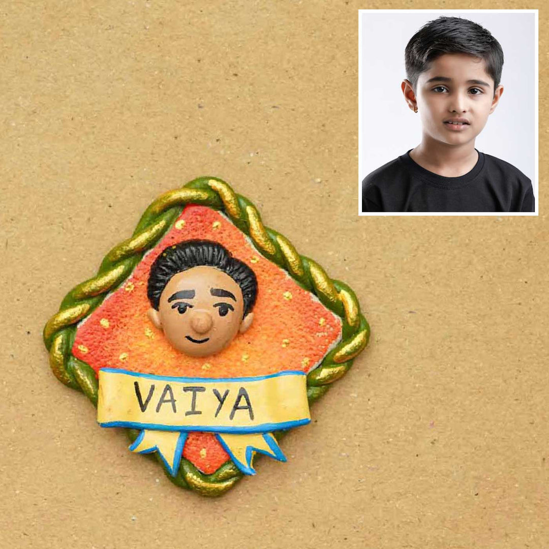 Photo Personalized Handmade Caricature Diamond Clay Fridge Magnet