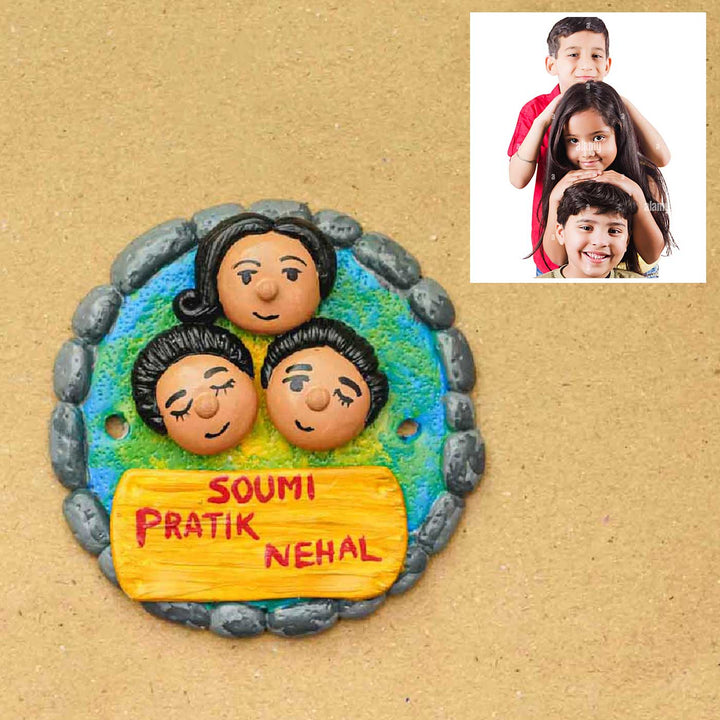 Photo Personalized Handmade Caricature Friends Clay Fridge Magnet
