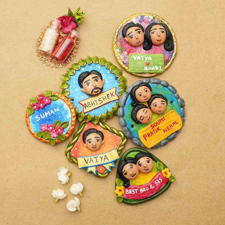 Photo Personalized Handmade Caricature Friends Clay Fridge Magnet