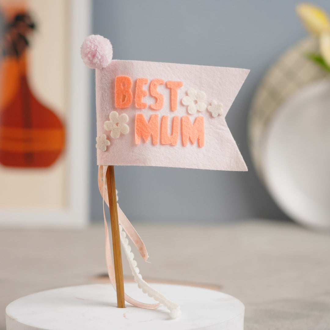 Handmade "Best Mum" Felt Party Decor