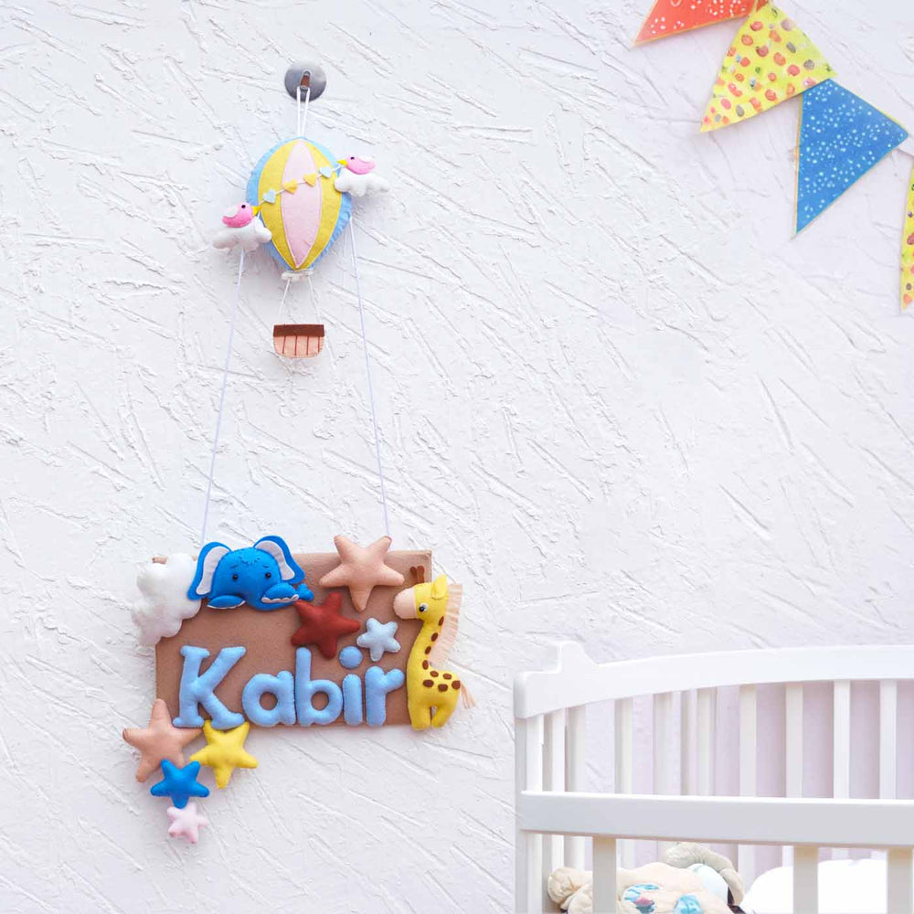 Personalized Kids Theme Felt Nameplate 8 - Wall Hanging Display Above Crib